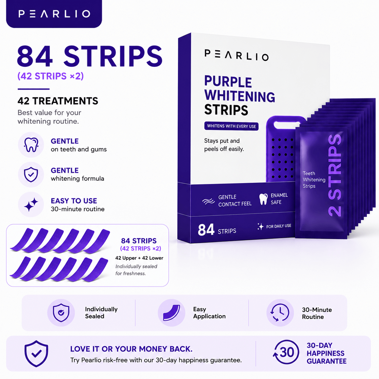 Pearlio Purple Whitening Strips