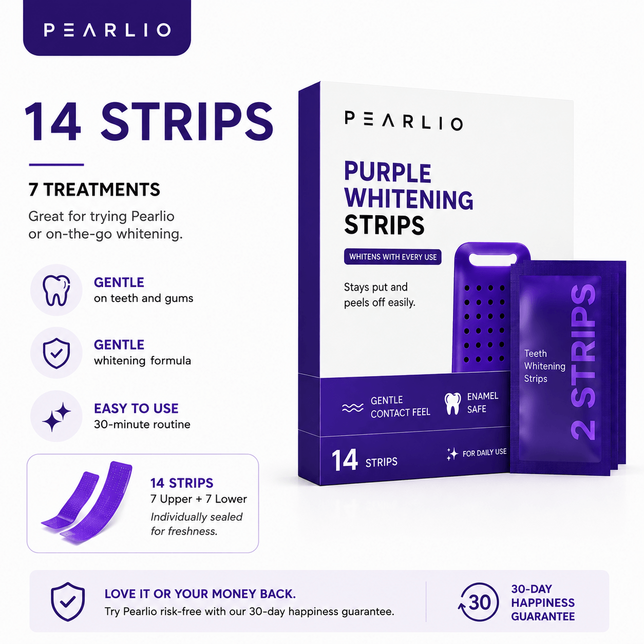 Pearlio Purple Whitening Strips