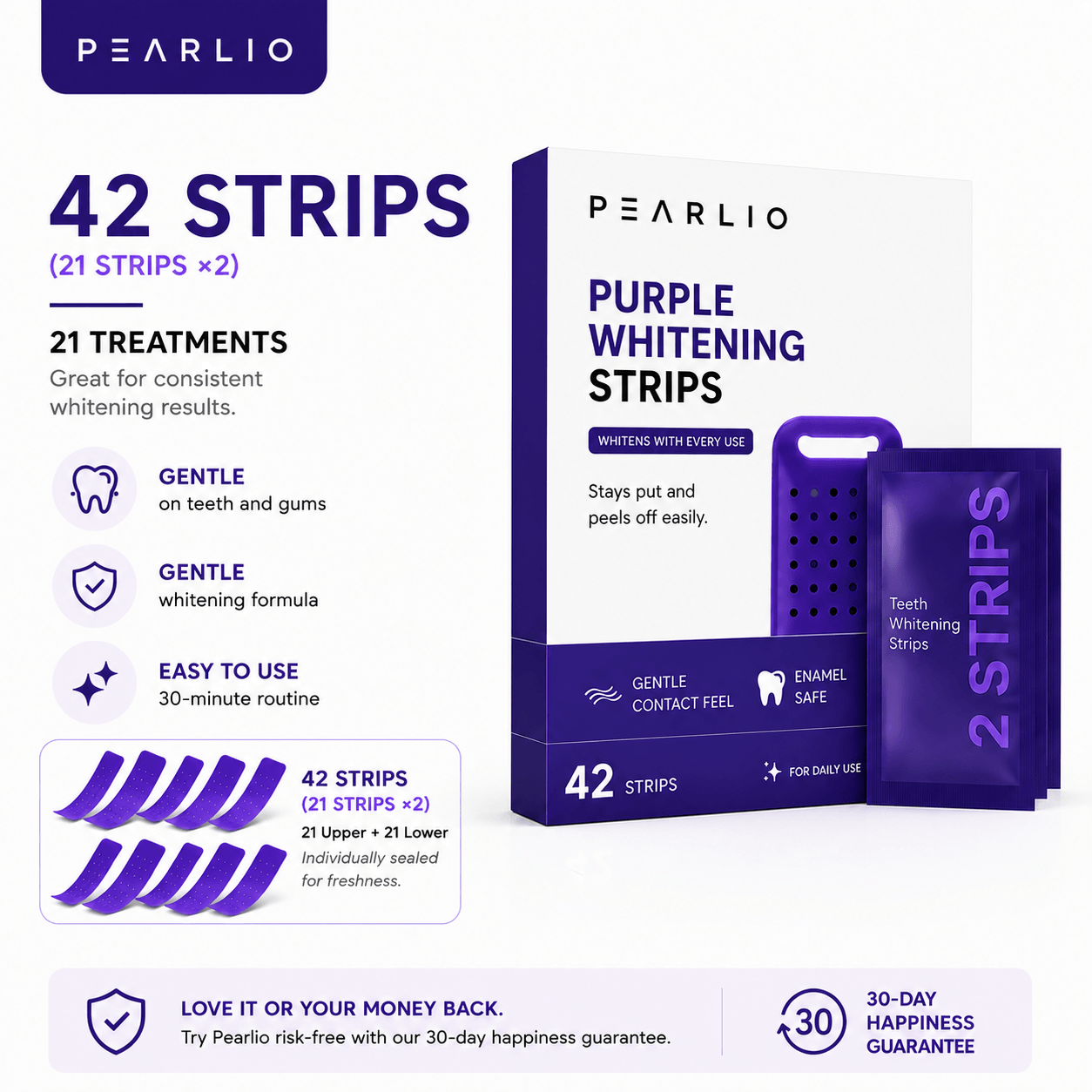 Pearlio Purple Whitening Strips